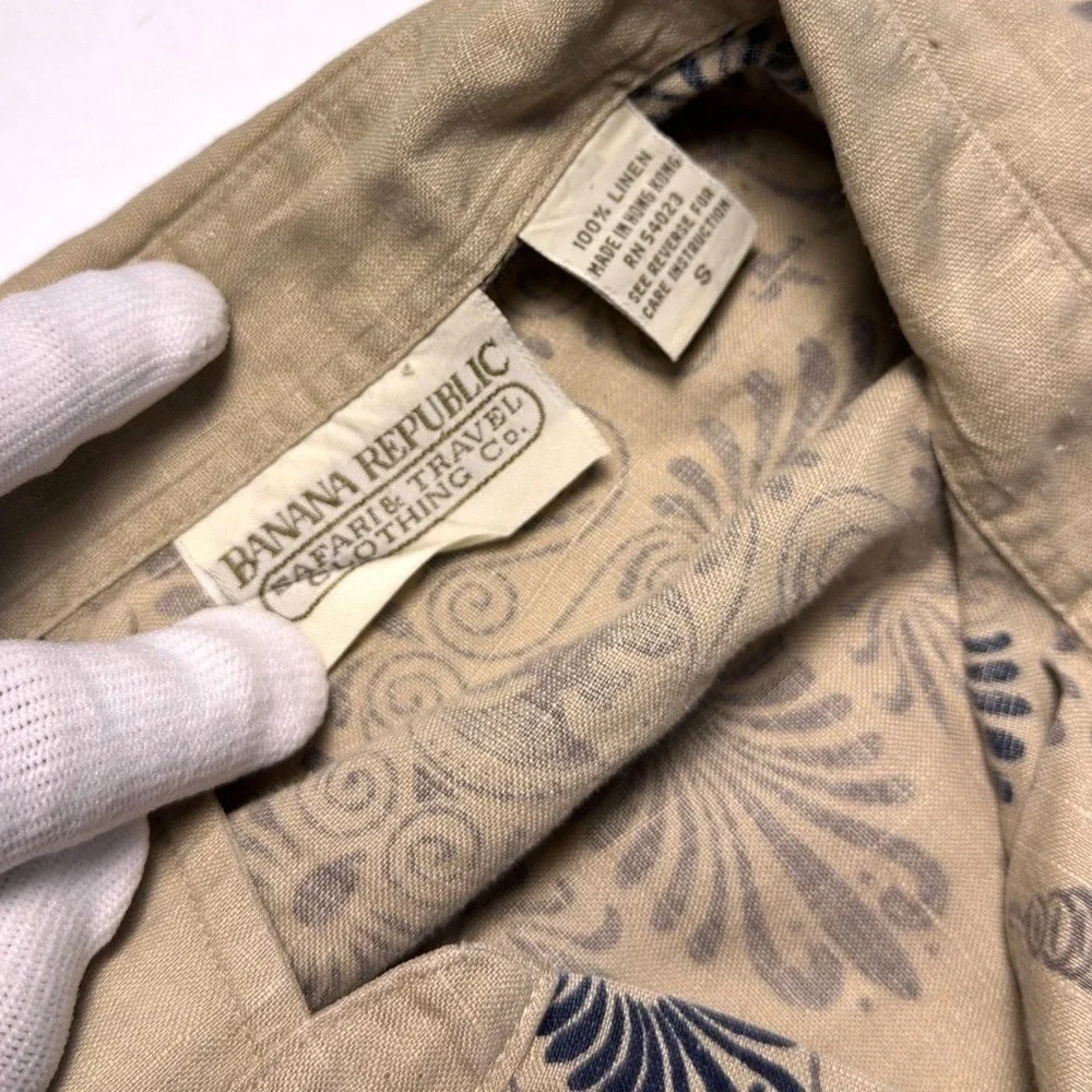 Vintage‎ Banana Republic Safari Shirt Mens Size S Mill Valley Catalog 80s Linen